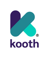 Kooth logo featuring a stylised “K” made of overlapping purple and teal shapes above the word “kooth” in purple.