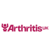 Arthritis UK logo in dark pink, featuring a stylised human figure with raised arms to the left of the bold text