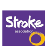 White handwritten-style text 'Stroke' on a purple background, with a yellow brushstroke circle below.