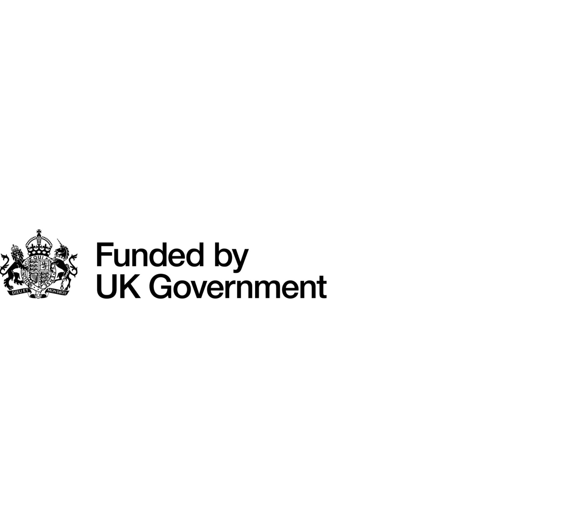 Funded by UK Government logo featuring the Royal Coat of Arms alongside the words “Funded by UK Government” in black text.