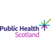 Logo for Public Health Scotland featuring the text 'Public Health' in purple and 'Scotland' in pink, alongside a multicolored starburst design.