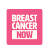 Breast Cancer Now logo featuring bold white text reading “Breast Cancer Now” inside a bright pink rounded square.