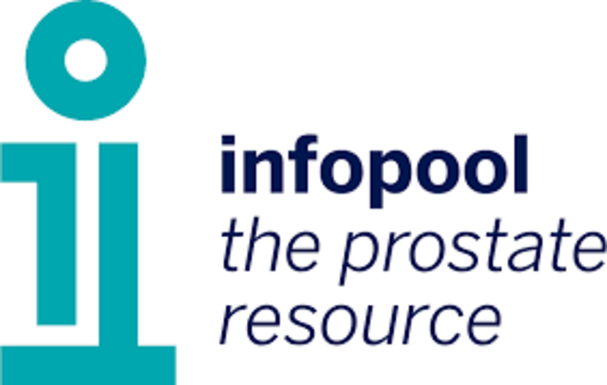 The logo for infopool. Text reads: infopool - the prostate cancer resource.