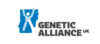 A shape of a person with their arms in the air, Genetic Alliance UK