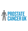 Logo for Prostate Cancer UK featuring a figure made of small black human silhouettes next to bold blue text reading 'Prostate Cancer UK'.