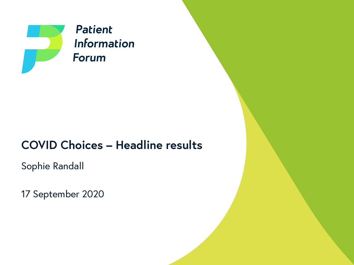 Sophie Randall, PIF – Covid Choices headline results