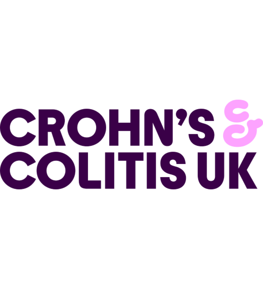Crohn’s & Colitis UK logo in purple text with a pink ampersand symbol.