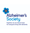Alzheimer's Society logo with a blue forget-me-not flower and the tagline 'Together we are help & hope for everyone living with dementia
