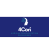 Logo for 4Cori, featuring a stylized human profile with digital circuit lines on a dark blue background, accompanied by the tagline 'Medical Communication Reimagined.