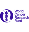 A purple circular design with a stylized medical symbol inside, alongside the text 'World Cancer Research Fund'.